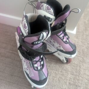 Kids Purple Adjustable Inline Skates with Secure Strap